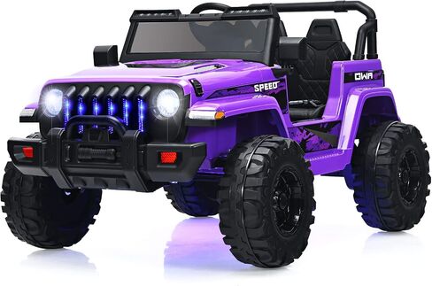 olakids Kids Ride on Truck ، سيارة كهربائية 12 فولت مع التحكم عن بعد ، سيارة صغيرة تعمل بالبطارية مع الموسيقى ، القرن ، 3 سرعات ، مصابيح LED ، Bluetooth ، USB ، الراديو (الأرجواني) in Kuwait