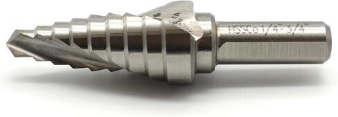 TEMO M35 Cobalt Step Drill Double Flute, 6 Size From 3/16 Inch To 1/2 Inch, 1/4 Inch Hex Shank in Kuwait