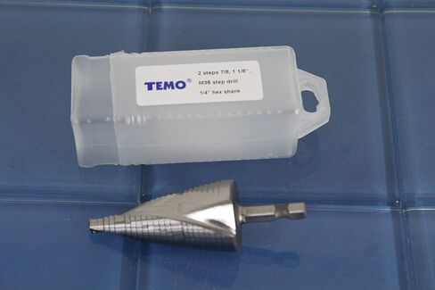 TEMO M35 Cobalt Step Drill Double Flute, 6 Size From 3/16 Inch To 1/2 Inch, 1/4 Inch Hex Shank in Kuwait