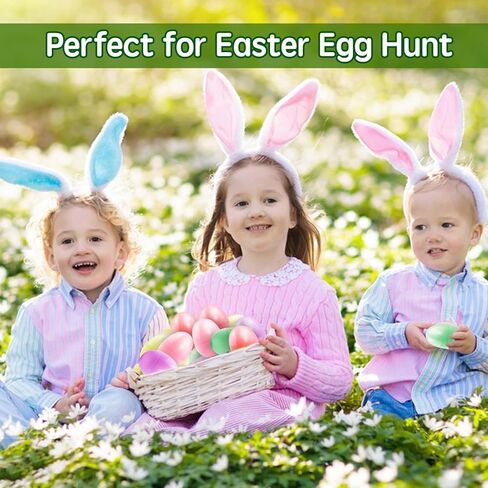 24pcs 2.3 "بيض عيد الفصح القابل للملء ، بيض بلاستيكي فارغ مشرق ملون لصيد عيد الفصح ، بيض مفاجئ ، حشوات سلة عيد الفصح in Kuwait
