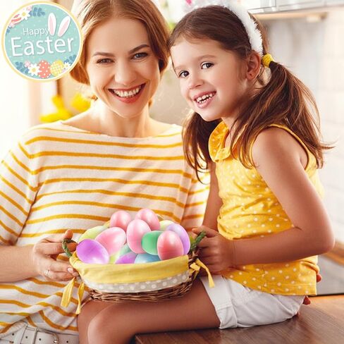 24pcs 2.3 "بيض عيد الفصح القابل للملء ، بيض بلاستيكي فارغ مشرق ملون لصيد عيد الفصح ، بيض مفاجئ ، حشوات سلة عيد الفصح in Kuwait