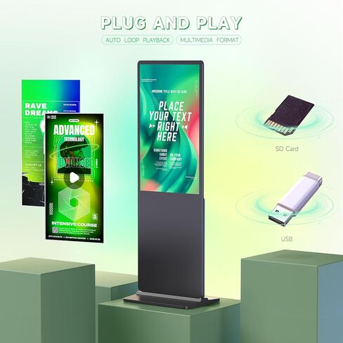 Touch Screen Digital Kiosk, 55 Inch Interactive Digital Signage Display for Retail, Mall, Office Lobby, Events, Advertising Board with Built-in Media Player in Kuwait