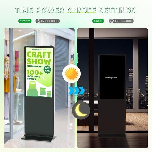 Touch Screen Digital Kiosk, 55 Inch Interactive Digital Signage Display for Retail, Mall, Office Lobby, Events, Advertising Board with Built-in Media Player in Kuwait