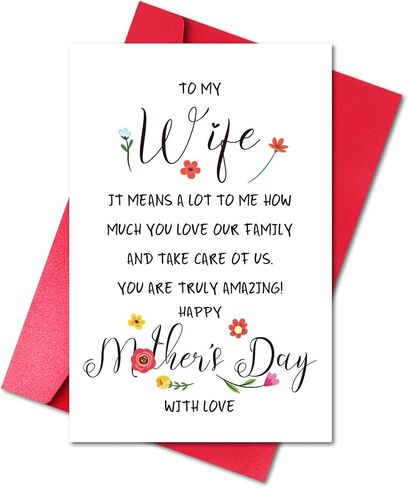 Funny Mother’s Day Card for Mom Grandma Wife, Cute Mother’s Day Gift from Daughter Son Husband (Every Day I Appreciate You, but Today You Get a Card) in Saudi Arabia