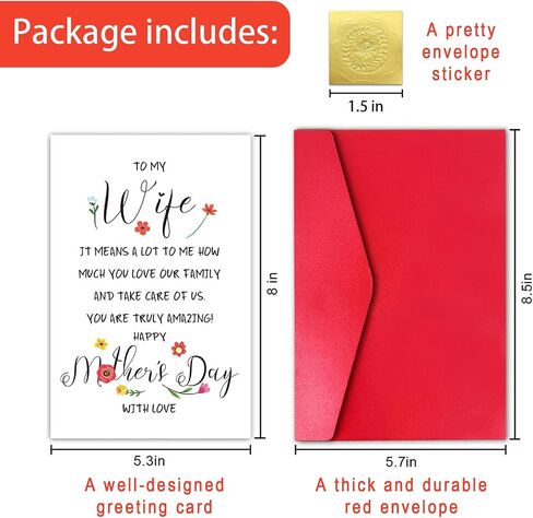 Funny Mother’s Day Card for Mom Grandma Wife, Cute Mother’s Day Gift from Daughter Son Husband (Every Day I Appreciate You, but Today You Get a Card) in Saudi Arabia
