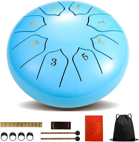Handpan Drum, Handpan Drums for Adults, 22-Inch 9-Notes 440Hz D Minor Kurd Handpan, Handpan Instrument with Soft Handpan Bag, 2 Handpan Mallets, Handpan Stand and Dust-Free Cloth (Gold) in Kuwait