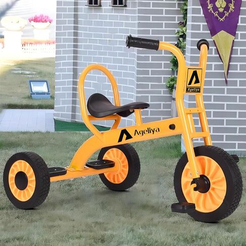 Kids Tricycles for Riders Ages 3+, Premium Outdoor Playground Daycare Yard Tricycle with Passenger Seat, Preschool Durable Metal Pedal Kids Tandem Bike, Sturdy Carbon Steel Frame, Solid Rubber Tires in Kuwait