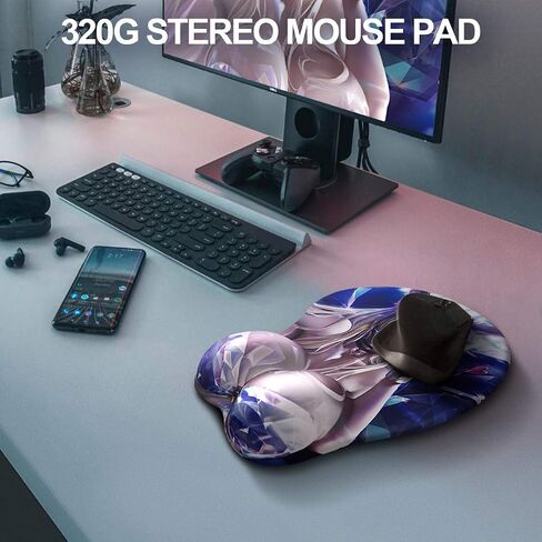 3D Anime Gaming Mousepad, Ergonomic Mouse Pad with Wrist Support Rest, Mousepad Gel Wrist Rest Memory Foam Non-Slip Pain Relief for Computer Home Office KG Alpha Kda Ahri in Saudi Arabia