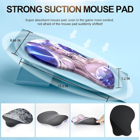 3D Anime Gaming Mousepad, Ergonomic Mouse Pad with Wrist Support Rest, Mousepad Gel Wrist Rest Memory Foam Non-Slip Pain Relief for Computer Home Office KG Alpha Kda Ahri in Saudi Arabia