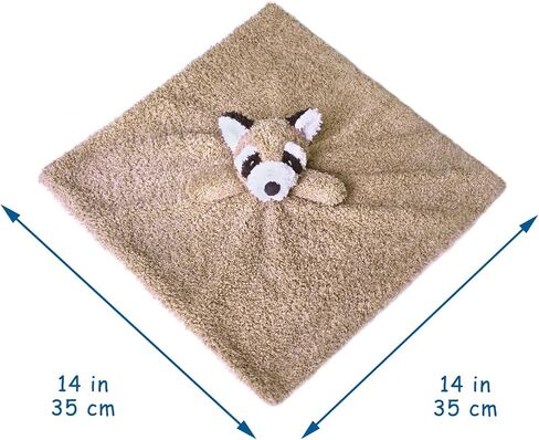 Doindute Baby Gray Raccoon بطانية أمان الحيوانات المحشوة الناعمة، بطانية قطيفة لشخصية الراكون المحببة، هدية استحمام الطفل/الحضانة، حديث الولادة المحبوب، الرضع، بطانية تحاضن للأطفال الصغار للأولاد والبنات، 35.56 سم in Kuwait