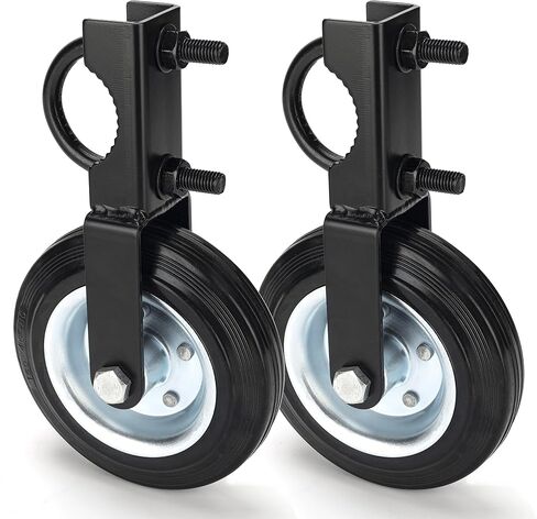مجموعة عجلات بوابة مساعدة البوابة لدعم بوابة أنبوب معدنية متأرجحة مع إطارات بوابة 1-5/8 بوصة من خلال 2 بوصة، عجلة بوابة المزرعة شديدة التحمل 6 بوصة لسياج ربط السلسلة، تمنع البوابة من السحب، أسود، عبوة واحدة in Kuwait