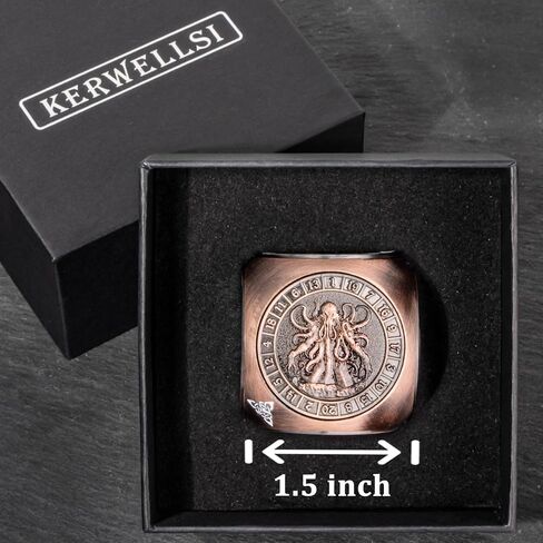 KERWELLSI 7 in 1 DND Dice Set, Polyhedral Metal Spinner Dice, 3D Relief D and D Role Playing Dice with Gift Box (Copper) in Saudi Arabia