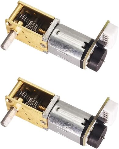 2Pcs DC 12V 381RPM Φ3x8mm Single Shaft N20 Worm Motor with Encoder, 3-12V 4-381RPM Suitable for DIY RC Toys and Automation (12-381) in Saudi Arabia