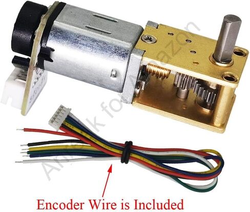 2Pcs DC 12V 381RPM Φ3x8mm Single Shaft N20 Worm Motor with Encoder, 3-12V 4-381RPM Suitable for DIY RC Toys and Automation (12-381) in Saudi Arabia