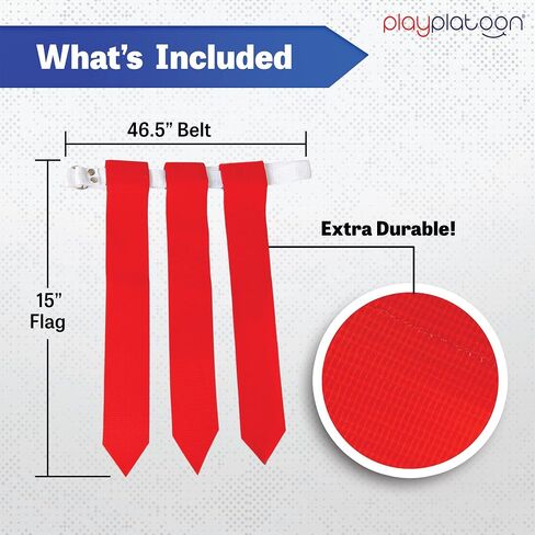 Play Platoon 14 Player Premium Flag Football Set - 14 Football Belts & Cones, 42 Flags, Marking, Scoreboard, 4 Pylons, 2 Whistles, 2 Penalty, Ball in Saudi Arabia