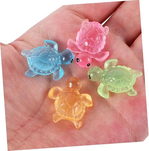 12pcs Glow Dark Turtle Figurines Mini Turtles for Aquarium and Home Decor Luminous Turtle Ornaments for Micro Landscaping and Desktop Decoration in Kuwait