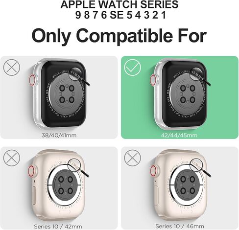 DABAOZA متوافق مع سوار ساعة Apple الشفاف 41 مم 40 مم 38 مم 46 مم 45 مم 44 مم 42 مم 49 مم مع حافظة، حزام رياضي لامع للنساء لسلسلة iWatch Band 10 9 8 7 6/SE 5 4 3 2 1 Ultra 2/1 in Kuwait