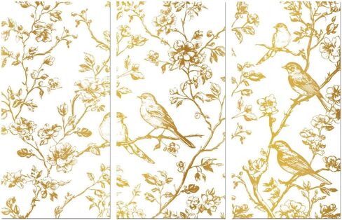 فرك على ملصق نقل للأثاث الحرف ديكور 6 "x12" الفروع الذهبية والطيور ، 3pcs مضادة للماء الأشعة فوق البنفسجية نقل DTF للملابس الداخلية درج أرجاء الزجاج الزجاج in Kuwait