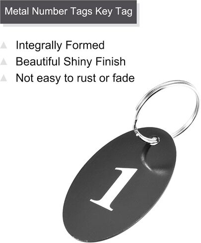 MECCANIXITY Oval Number Tags Key Tag with Ring, 1-50 Numbered Blue Aluminum ID Tag for Coding, Decoration, Pack of 50 in Kuwait