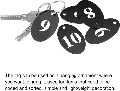 MECCANIXITY Oval Number Tags Key Tag with Ring, 1-50 Numbered Blue Aluminum ID Tag for Coding, Decoration, Pack of 50 in Kuwait
