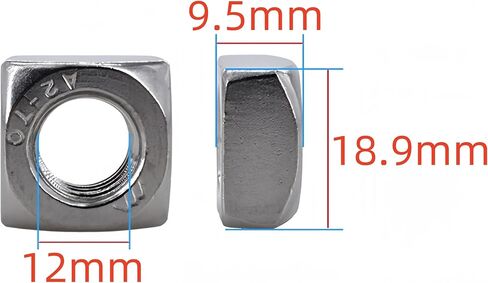 M4 Square Nuts, Machine Screw Nuts, 304 Stainless Steel, Metric, 120Pcs in Kuwait