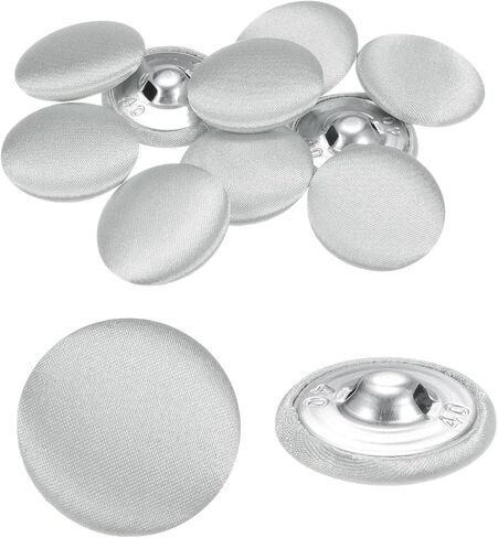 Harfington 10pcs الأزرار قماش القماش 1 "زر خياطة مستديرة مع أزرار مغطاة النسيج المغطى بقميص معطف السترة دعاوى الزفاف ، نغمة فضية in Kuwait
