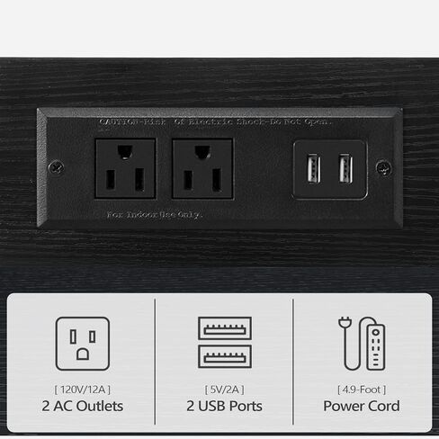 Industrial Printer Cart, 3-Tier Mobile Printer Stand, Rolling Cart with 2 AC Outlets and 2 USB Ports, Home Printer Stand with 2 Hooks, for Office, Living Room, White PTWT40E01 in Kuwait