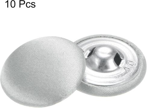 Harfington 10pcs الأزرار قماش القماش 1 "زر خياطة مستديرة مع أزرار مغطاة النسيج المغطى بقميص معطف السترة دعاوى الزفاف ، نغمة فضية in Kuwait