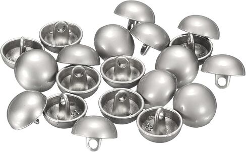 Harfington 20pcs أزرار خياطة معدنية نصف مقلدة ، 12.5 مم / 1/2 "نصف جولة الفطر أزرار كاب لؤلؤة معش in Kuwait