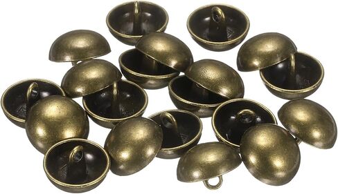 Harfington 20pcs أزرار خياطة معدنية نصف مقلدة ، 12.5 مم / 1/2 "نصف جولة الفطر أزرار كاب لؤلؤة معش in Kuwait