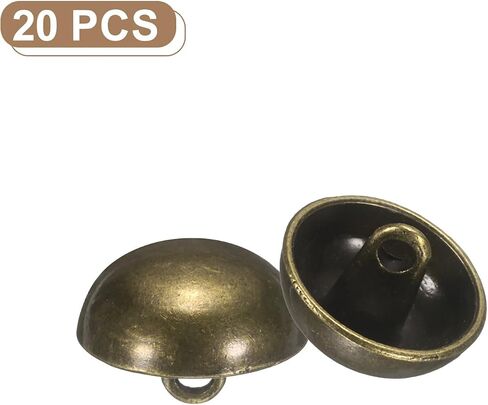 Harfington 20pcs أزرار خياطة معدنية نصف مقلدة ، 12.5 مم / 1/2 "نصف جولة الفطر أزرار كاب لؤلؤة معش in Kuwait