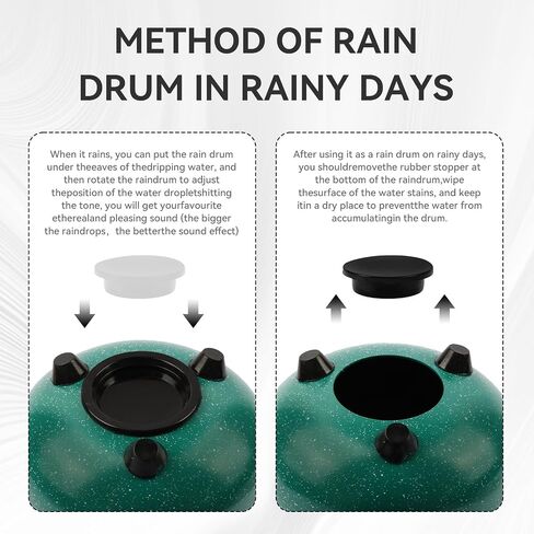 Rain Drum For Outside, Steel Tongue Drum 6 Inch 8 Notes, Tongue Drum with Mallets for Musical Education Entertainment Gifts (Dark Green) in Saudi Arabia