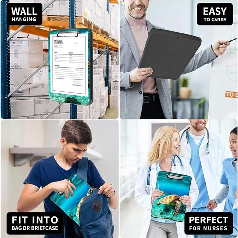 Sea Turtle Clipboard with Storage Clip Boards,Plastic Nursing A4 Clipboards Foldable Waterproof Nursing Plastic Clipboard with File Folder Storage Case for Teacher,Doctor,Offices in Kuwait