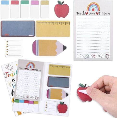 Teacher Sticky Notes Set,Teacher Notepad Blackboard,Self-Stick Note Pads,Teacher Appreciation Gifts,Self-Adhesive Personalized Sticky Notes,Teaching is a Work of Heart,School Supplies in Saudi Arabia