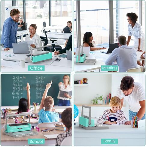 MAKEASY Binding Machine - Wire Binding Machine, 34 Hole, 12 Sheets Punch Capacity, Metal Book Maker Machine with 1 Box Wire Spines & Ring Opener in Kuwait