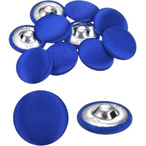 Harfington 10pcs الأزرار قماش القماش 1 "زر خياطة مستديرة مع أزرار مغطاة النسيج المغطى بقميص معطف السترة دعاوى الزفاف ، نغمة فضية