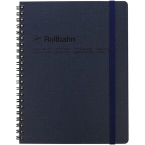 Delfonics Rollbahn Spiral Cap-Martin Textured Notebooks: 6-1/2 in. x 8-1/2 in. (Dark Blue) / A5 Notebook