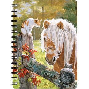 Jotter - Just Visiting from Deluxebase. Lenticular 3D Horse 6x4 Spiral Notebook with plain recycled paper pages. Artwork licensed from renowned artist Persis Clayton Weirs