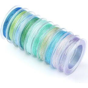 10 لفات 240 ياردة 0.3 ملم 3ply الأرجواني الحبل المعدني حبل الحبل Shimmer عيد الميلاد الملونة التطريز بوليستر بريق سلسلة كبيرة لصنع المجوهر in Kuwait