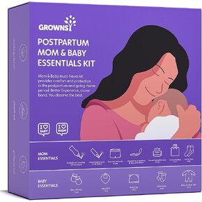 GROWNSY Postpartum Essentials Recovery Kit for Women After Birth, Postpartum Kit for Labor Delivery, Self-Absorbent Postpartum Disposable Underwear, Peri Bottle, Perineal Spray, Post Partum Ice Packs in Kuwait