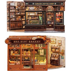 KuteBee Book Nook Kit - DIY Miniature House Dollhouse Kit للبالغين والمراهقين ، BookNook Tiny House Bookshelf Decord الأبعاد الخشبية ، الهدايا للعائلة ، الأصدقاء
