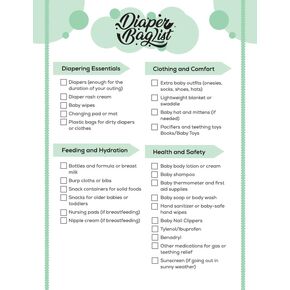 EnrichGoods Ultimate Diaper Bag Checklist - Comprehensive Baby Essentials List for New Parents