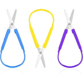 3 PCS Mini Loop Scissors Condentive Scissors Colorful Looped Grip Scissors Right و Lefty Switch Seffing Saffor