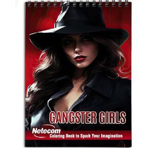Netecom Gangster Girls Boy Colling Book SPOLD ، Softcover ، 30 Girl Badass Girl من صفحات التلوين في العالم السفلي لتخفيف الإجهاد والاسترخاء