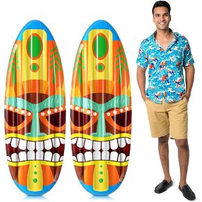 2 PCS Tiki قابلة للتنقل ركوب الأمواج هاواي التزلج على الأمواج تضخيم 5 أقدام من زينة الحفلات الاستوائية و LUAU