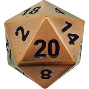 Norse Foundry 45mm Full Metal D20 Gnomish Copper - The Boulder RPG D&D Polyhedral Dice ...