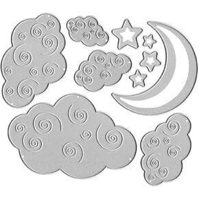 يموت القمر المعدني القمر ، النجوم النجوم السحب يموت قطع الذرات القالب القالب لخلاص البطاقة وديكور بطاقة الألبوم الحرفية DIY