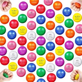 BLULU 60 PCS كرات الإجهاد التحفيزي بالكبار للبالغين 1.57 بوصة ملونة ملونة القلق الرغوة كرات الإجهاد الرغوة لتشجيع الأطفال الفتيات البالغين الفتيان الموظفون الموظفون