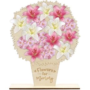 اختر Mommy DIY Holder Holder Board Glow Wooden Mother من Kids ، ابنة ، ابن (زهرة من أجل الأم)