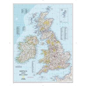 National Geographic: Britain and Ireland Classic Wall Map - 23.5 × 30.25 بوصة - طباعة جودة الفن